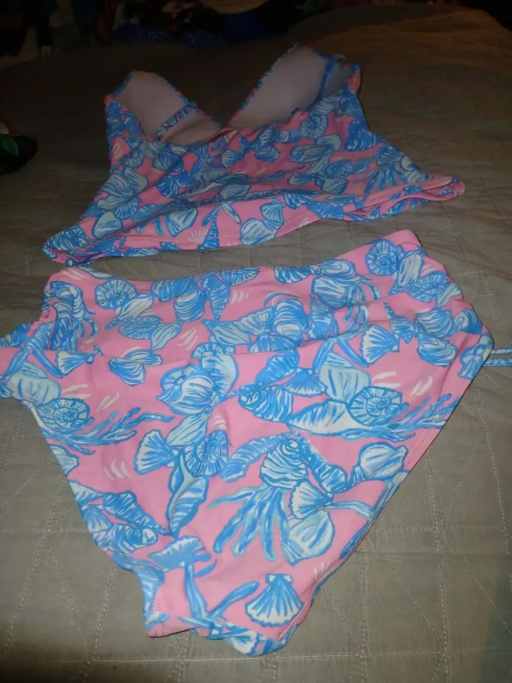 Stella Parker Size S Shell Print High-Waisted Bikini Set